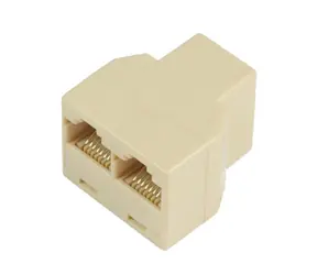 MicroConnect Modularstecker RJ45 (F) - 2x RJ45 (F) beige