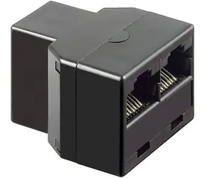 MicroConnect Modularstecker RJ45 (F) - 2x RJ45 (F) schwarz