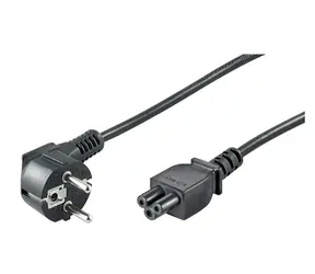 MicroConnect Netzkabel Schuko 90° Winkel - C5 0,5m schwarz