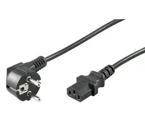 MicroConnect Netzkabel Schuko 90° Winkel - C13 0,5m schwarz