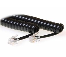 MicroConnect Modulares Spiralkabel RJ10 (M) - RJ10 (M) 4M schwarz