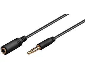 MicroConnect Verlängerungskabel 4-polig Klinke 3,5 mm (M) - Klinke 3,5 mm (F) 1,5 m schwarz