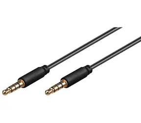 MicroConnect Slim Audiokabel 4-poliger Klinkenstecker 3,5 mm - Klinkenstecker 3,5 mm 2 m schwarz