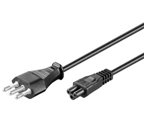 MicroConnect Netzkabel DK Typ-K - C5 1,8 m schwarz / dänisches Ende