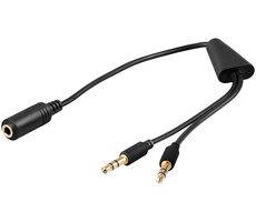 MicroConnect Audiokabel Stereo Miniklinke 3,5mm (F) - 2x 3,5mm Miniklinke (M) 0,4m schwarz