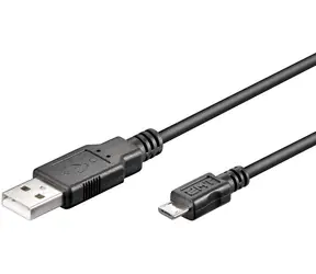 MicroConnect Kabel USB 2.0 A (Stecker) - microUSB B (Stecker), 5 m, schwarz / 480 Mbit/s