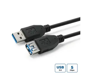 MicroConnect Kabel USB3.0 A (M) - USB3.0 A (F) 2m schwarz / 5000Mbit/s