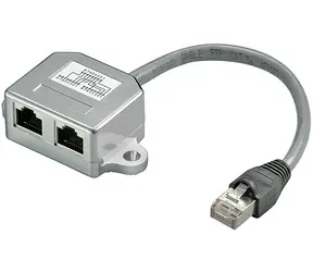 MicroConnect CAT5e RJ45-Splitter 2x RJ-45 (F) - RJ-45 (M) 0,2 m grau