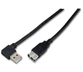 MicroConnect Kabel USB2.0 A (F) - USB2.0 A 90° Winkel (M) 1,5m schwarz / 480Mbit/s