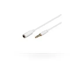 MicroConnect Verlängerungskabel 4-polig Klinke 3,5 mm (M) - Klinke 3,5 mm (F) 5 m weiß