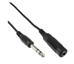 MicroConnect Verlängerungskabel Klinke 6,3mm (M) - Klinke 6,3mm (F) 5m schwarz