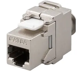 MicroConnect STP CAT6a Keystone RJ-45 (M) - IDC (M) grau