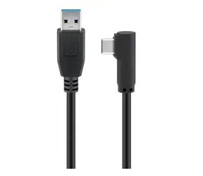 MicroConnect Kabel USB-C 90° Winkel (M) - USB3.0 A (M) 0,5m schwarz / 5000Mbit/s