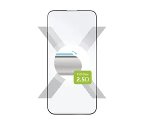 FIXED Schutzhülle aus gehärtetem Glas Full-Cover für Apple iPhone 14 Pro Max schwarz / Verklebung über das gesamte Display