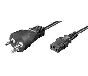 MicroConnect Netzkabel DK Typ-K - C13 10m schwarz / dänischer Anschluss