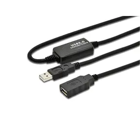 MicroConnect Kabel mit Signalverstärker USB2.0 A (M) - USB2.0 A (F) 10m schwarz / 480Mbit/s