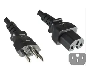 MicroConnect Netzkabel Schweizer Typ J - C15 1,8 m schwarz / Schweizer Ende
