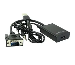 MicroConnect Konverter mit USB und Audiobuchse VGA (M) - HDMI (F) schwarz