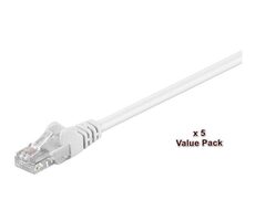 MicroConnect CAT5e U/UTP VALUEPACK 15m weiß / PVC / 5 Stück