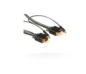 MicroConnect Kabel Full HD SVGA HD15 mit Klinkensteckern MF 5m schwarz / Full HD (1920x1080) @ 60Hz / 3,5mm Klinke