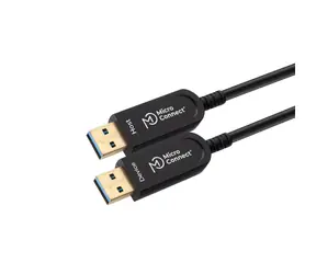 MicroConnect Premium Glasfaserkabel USB 3.0 A (M) - USB 3.0 A (M) 10 m schwarz / 5000 Mbit/s