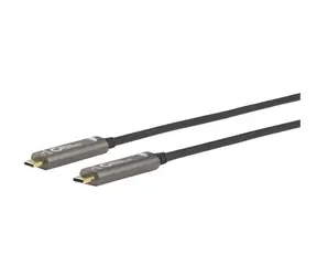 MicroConnect Premium Glasfaser-Videokabel USB C MM 10m schwarz 