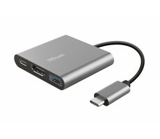 Trust DALYX 3in1 Silber / 3in1 Adapter / USB-C F & HDMI F & USB-A F / USB-C M 