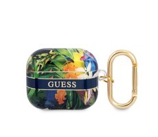 Guess TPU-Hülle mit Blumenmuster für Apple Airpods 3 blau