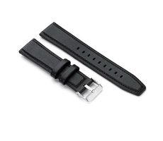Niceboy Uhrenarmband 22 mm Leder Schwarz / Ersatzarmband für WATCH GTR & X-fit WATCH Pixel & X-fit Coach