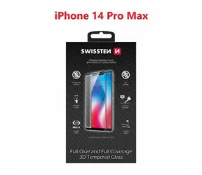 Swissten Ultra Durable 3D FULL GLUE Glass für Apple iPhone 14 Pro MAX schwarz