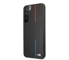 BMW PU Triangles Tricolor Line Cover für Samsung Galaxy S22+ schwarz