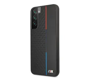 BMW PU Triangles Tricolor Line Cover für Samsung Galaxy S22+ schwarz