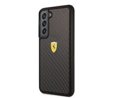 Ferrari Real Carbon Backcover für Samsung Galaxy S22+ schwarz