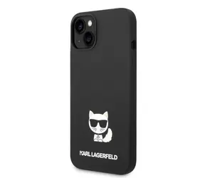 Karl Lagerfeld Liquid Silicone Choupette Back Cover für Apple iPhone 14 PLUS schwarz