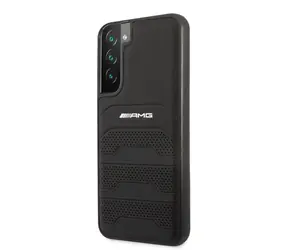 AMG echtes Leder perforierte Rückseite für Samsung Galaxy S22+ schwarz