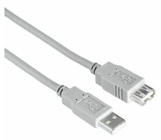 HAMA 200906 USB 2.0-Verlängerungskabel 3 m grau / unverpackt
