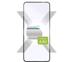 FIXED Schutzhülle aus gehärtetem Glas Full-Cover für Motorola Moto G72 schwarz / Verklebung über das gesamte Display
