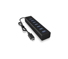 Icy Box IB-HUB1700-C3 schwarz / USB-C Hub / 7x USB 3.0 A