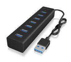Icy Box IB-HUB1700-U3 schwarz / USB-Hub / 7x USB 3.0 A