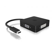 Icy Box IB-DK1104-C schwarz / USB 3.0 C Replikator / VGA / DVI / HDMI / DisplayPort 