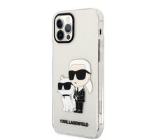 Karl Lagerfeld IML Glitter Karl und Choupette NFT Back Cover für Apple iPhone 12/12 Pro Transparent
