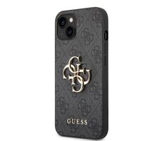 Guess PU 4G Metal Logo Backcover für Apple iPhone 14 grau