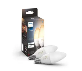 Philips Hue LED-Lampe E14 7W weiß / Smarte LED-Lampe / 470 lm / 2200-6500 K / dimmbar / 2 Stk