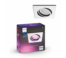Philips Hue WACA Centura LED-Einbauleuchte quadratisch GU10 1x5,7W weiß / 350lm / 2000-6500K / RGB / IP20 