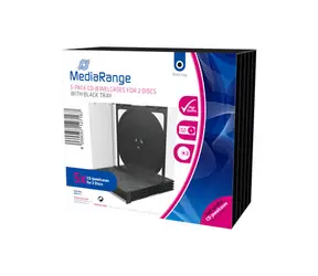 MediaRange BOX31-2 CD Jewelcase Cover für 2 Discs schwarz (5 Stk.)