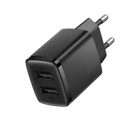Baseus CCXJ010201 Kompaktes Netzwerkladegerät 2xUSB 10,5W schwarz
