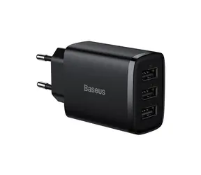 Baseus CCXJ020101 Kompaktes Netzwerkladegerät 3xUSB 17W schwarz