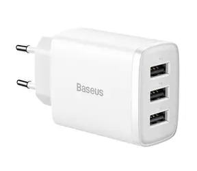 Baseus CCXJ020102 Kompaktes Netzwerkladegerät 3xUSB 17W weiß
