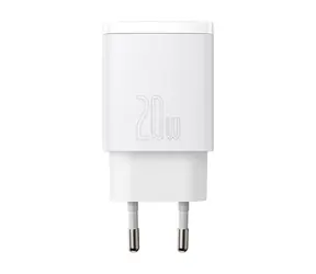 Baseus CCXJ-B02 Kompaktes Schnellladegerät weiß / USB + USB.C / 20W