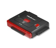 Qoltec 50645 USB zu SATA + IDE Adapter schwarz / Datenadapter / USB 3.0 / 2,5" SATA III / 2,5" + 3,5" IDE 